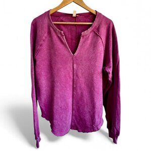 Anthropologie Pilcro Raspberry/Pink Notch-Neck Sweatshirt - Size S